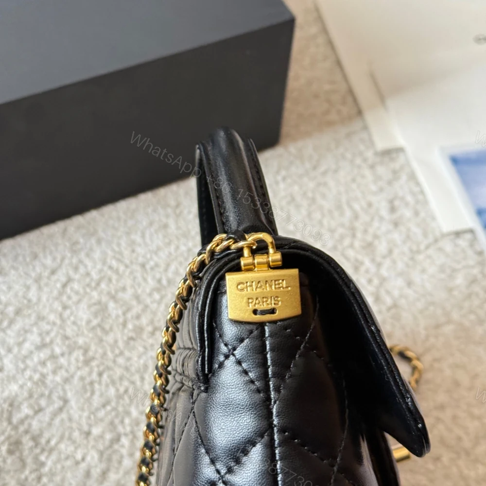 View 4 of Chanel Mini Flap Top Handle Bag And Gold Metal Black 20Cm AS5355 B19386 94305