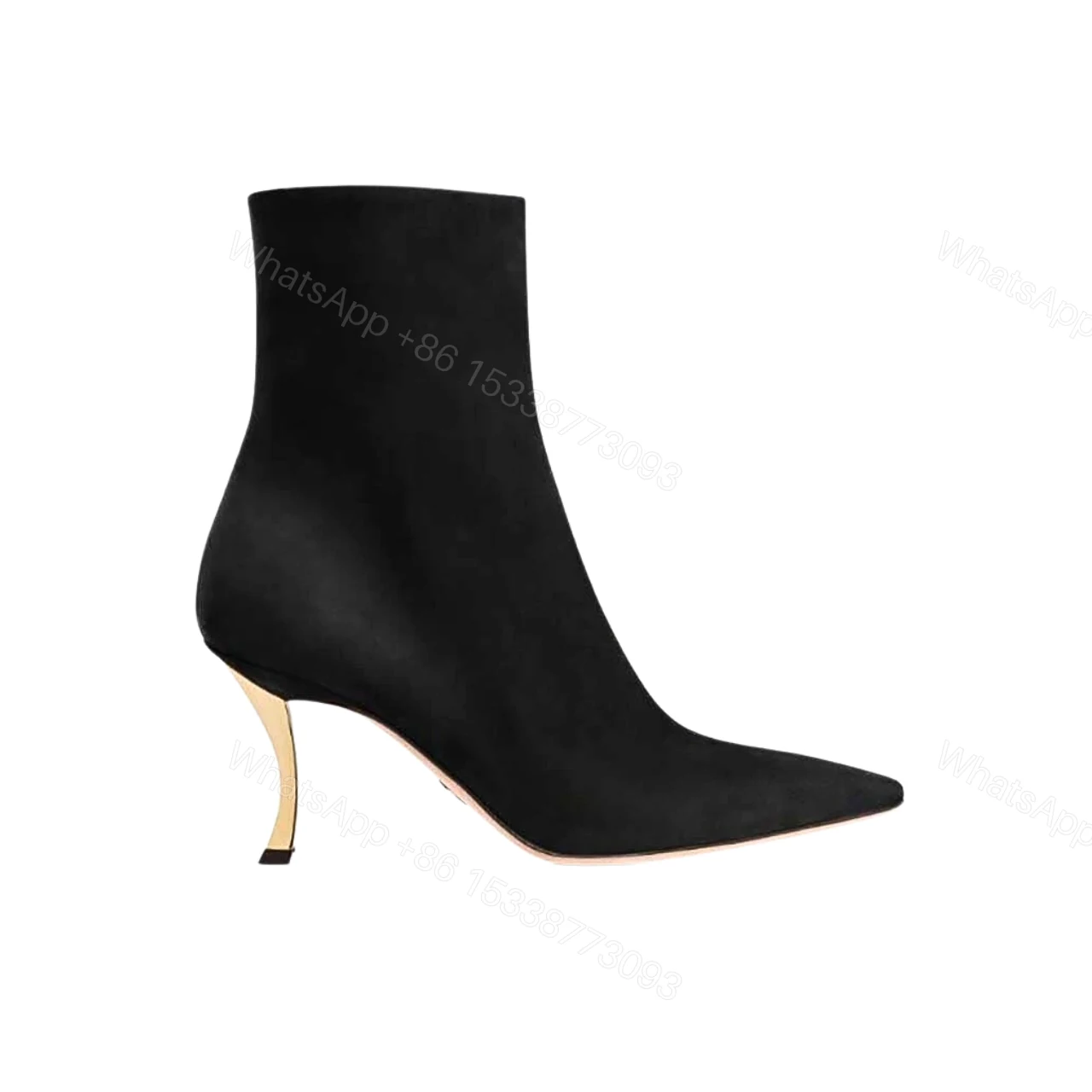 DIOR WOMEN D FAME HEELED ANKLE BOOT SUEDE CALFSKIN BLACK — view 1
