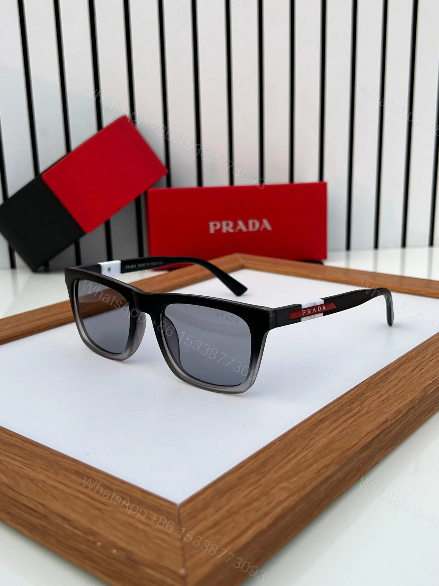 View 6 of Prada Sunglasses Black Grey