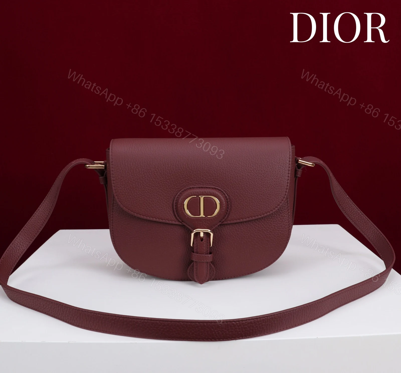 Dior 一比一酒紅Bobby半月包 女士款高質感皮革斜背包推薦 — view 1