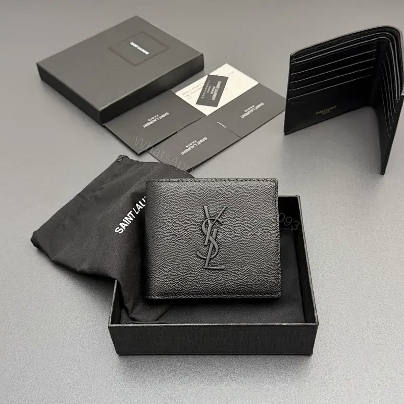 Compact Leather Wallet with Signature Hardware - Minimalist Luxury — view 1