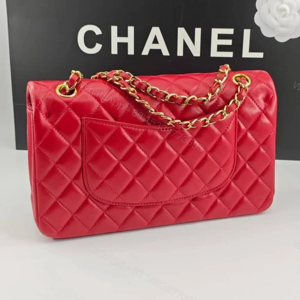 View 4 of Chanel Medium Classic Double Flap Red Gold Hardware 25Cm