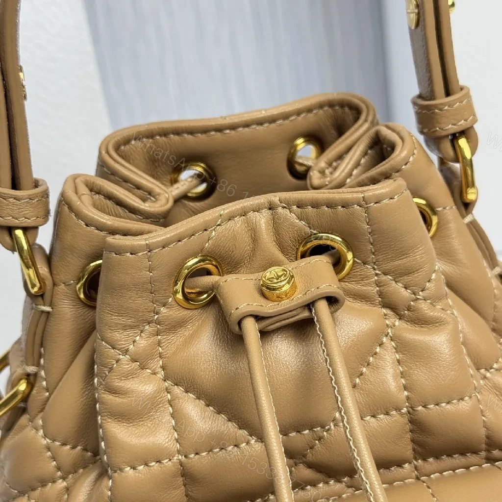 View 9 of Warm Quilted Bucket Bag - Gold Hardware Everyday Luxury