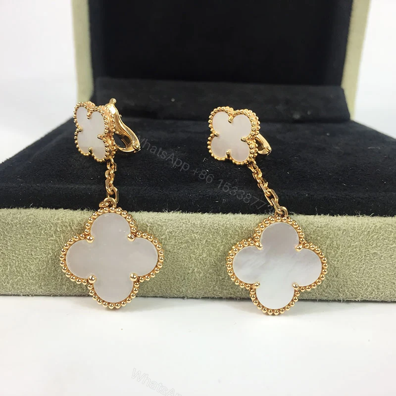 View 5 of VCA Magic Alhambra Earrings, Mother of Pearls