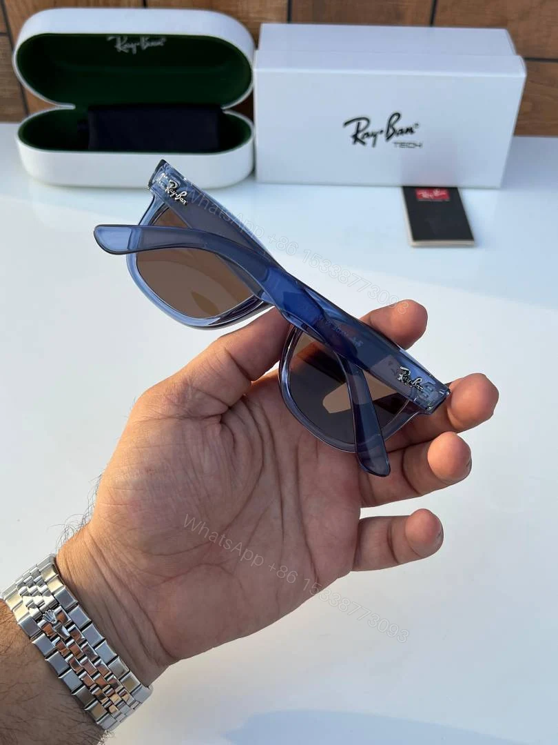 View 4 of First Copy Ray-Ban 0502 Blue Brown Men’s Sunglasses