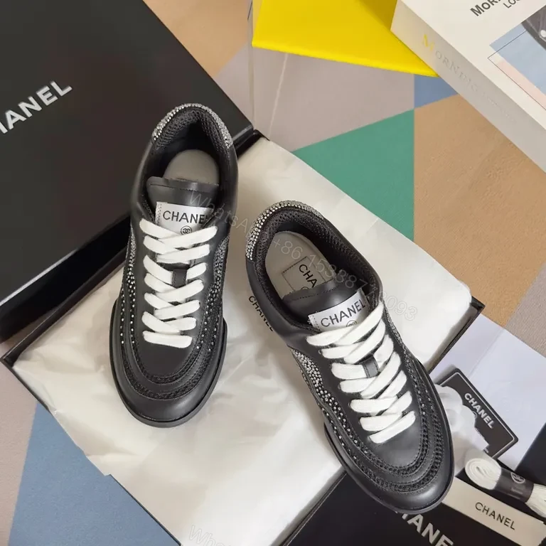 View 5 of Black Leather + Chanel-Inspired + Streetwear + Comfort-Driven Detailing + Sneakers
