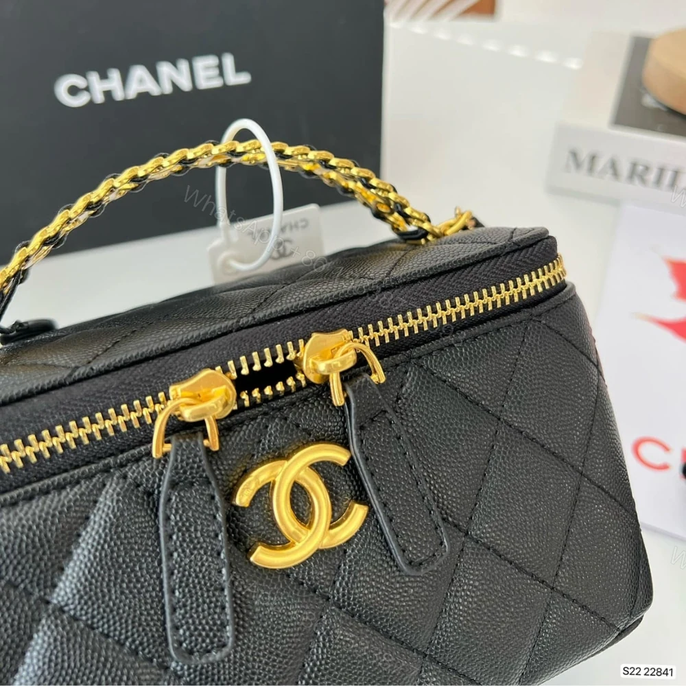 View 6 of Chanel Small Vanity Case SS22 Black 17Cm