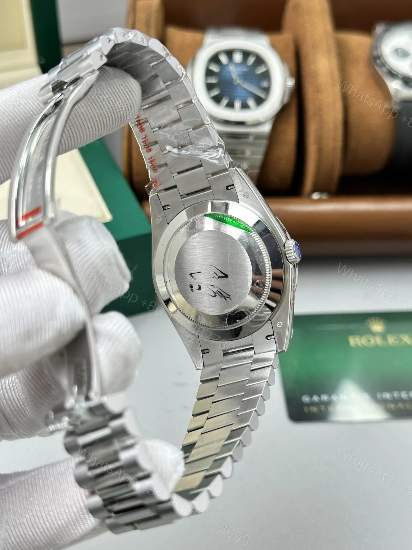 View 8 of Superclone Rolex Day-Date Bright Black Diamond Dial 228236-0004 40 mm
