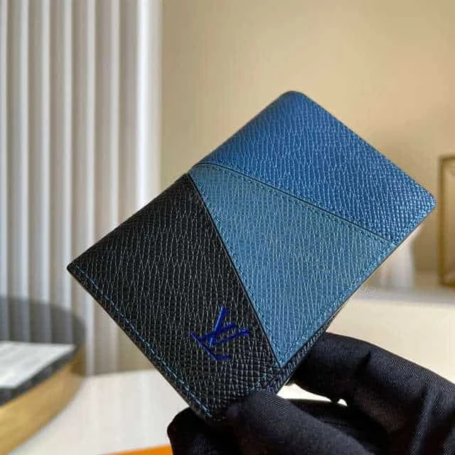 View 2 of Louis Vuitton Pocket Organizer Blue Monochrome Taiga Leather – RRG027