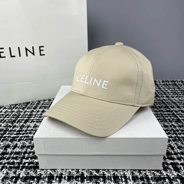 View 6 of Khaki Cotton Blend Cap â€” Subtle Celine-Inspired Luxury Cap