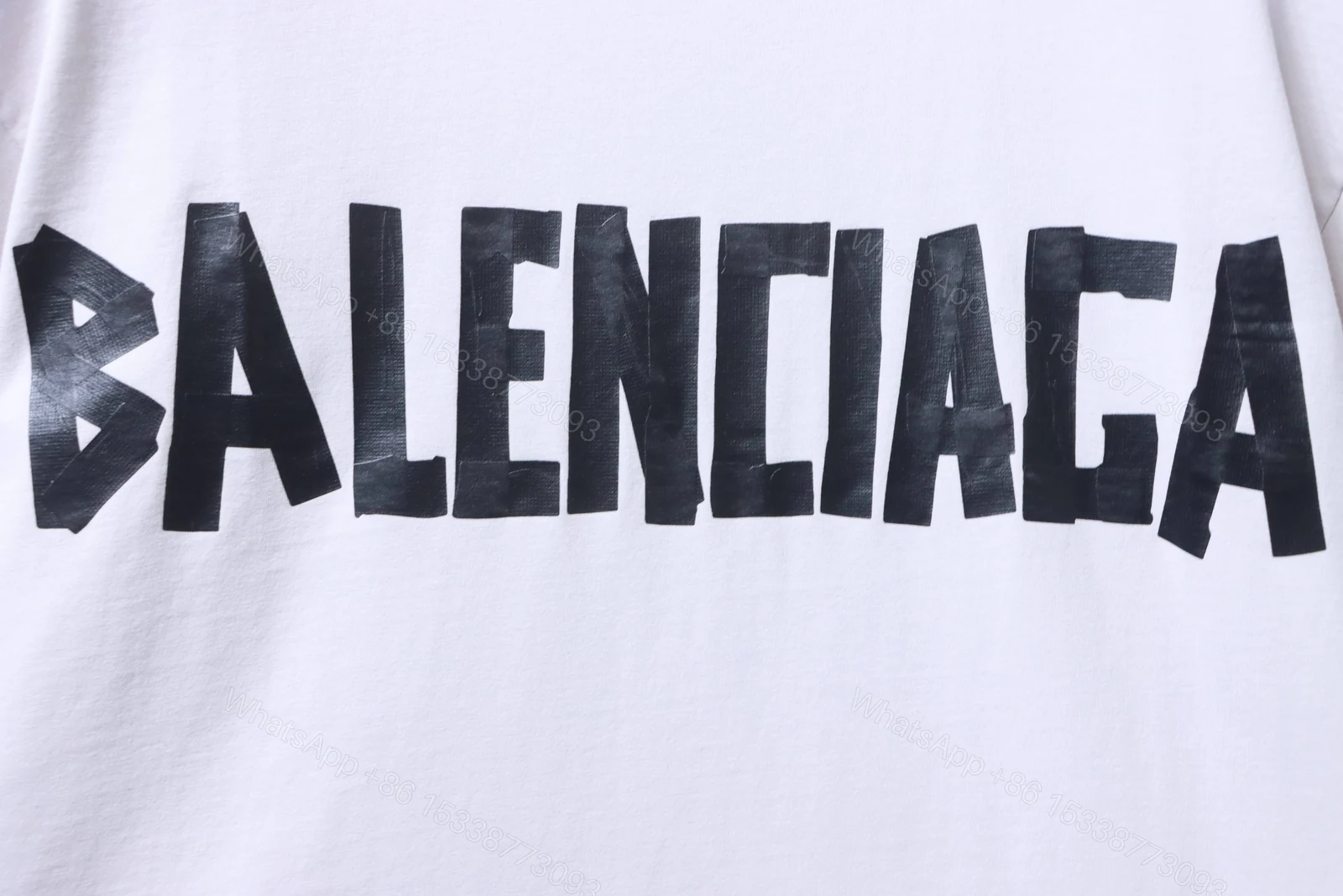 View 4 of Balenciaga Clothes 25SS American Paper Tape Short-Sleeve T-Shirt white