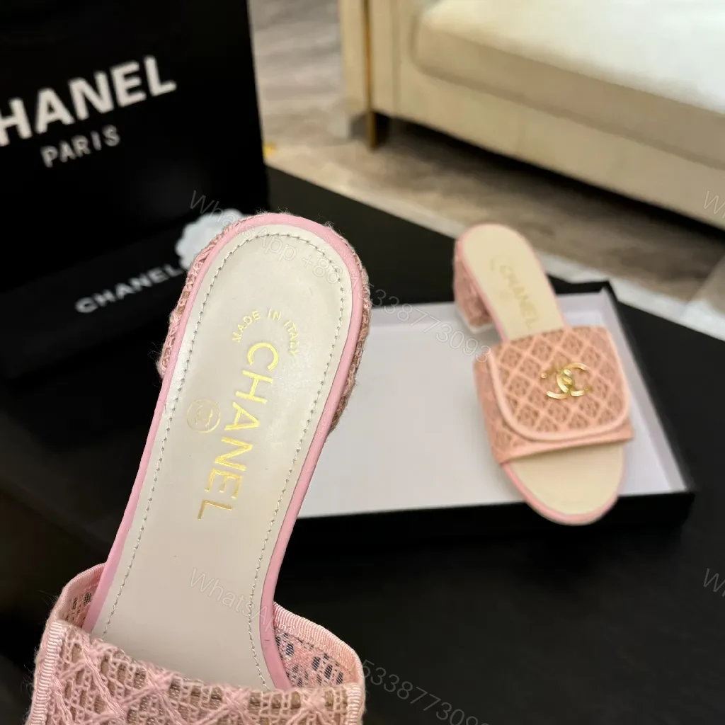View 4 of Pink Embellished Slide + Jacquard Upper + Luxury Casual + All-Day Comfort + Slide