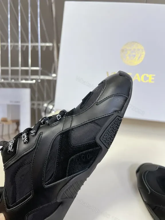View 4 of Black Velocity Runner: Versace-Inspired Luxury Sneaker