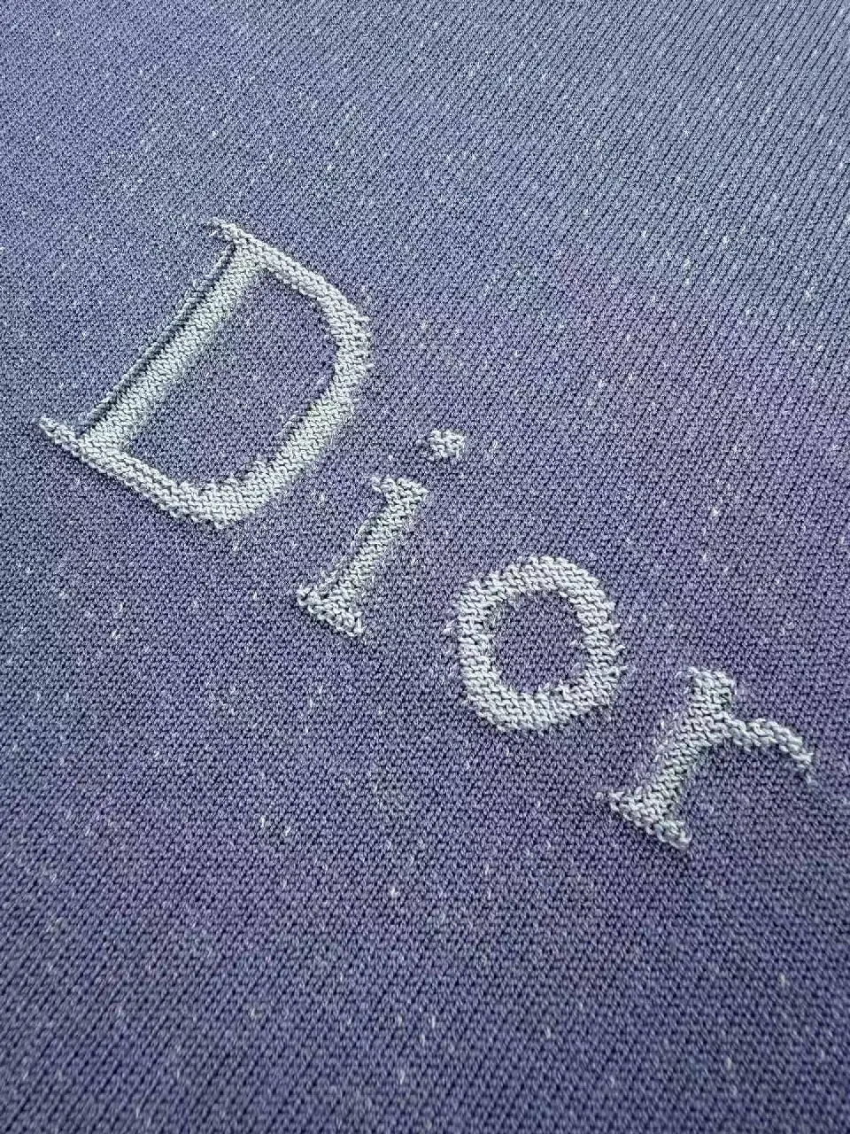 View 11 of Purple Cotton Knit T-Shirt, Dior Logo, Casual Style, Short-Sleeve Shirt