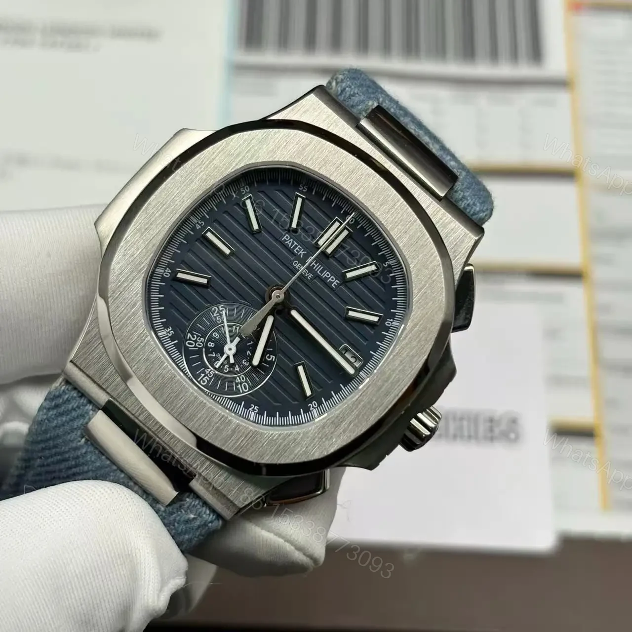 View 3 of Super Clone Replica Denim Patek Philippe Nautilus 5980/60G – 2024