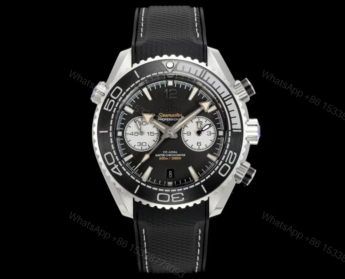 Omega Seamaster Planet Ocean 600M Chronograph 45.5mm Beige Dial Burgundy Ceramic Bezel Rubber Strap Automatic OMG-PO600-CHRONO-21532465109001-RUBBER — view 1