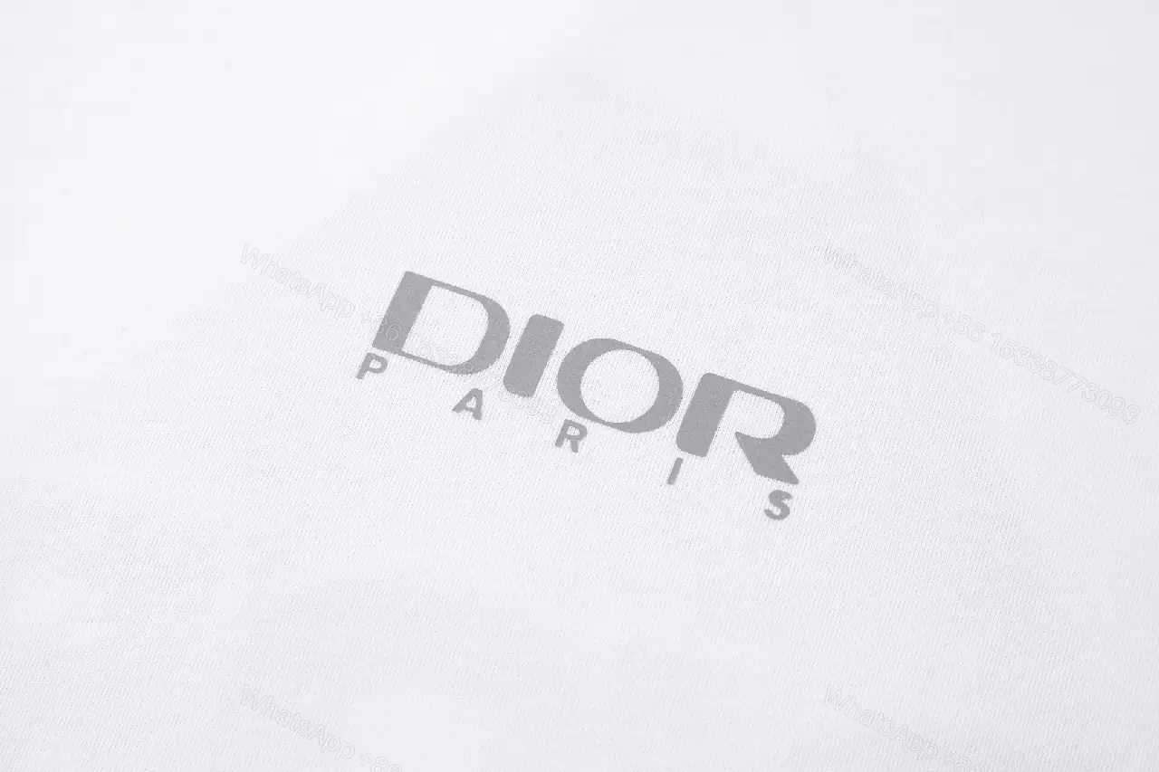 View 7 of White Cotton Minimalist Tee — Dior Paris Logo, Modern Silhouette