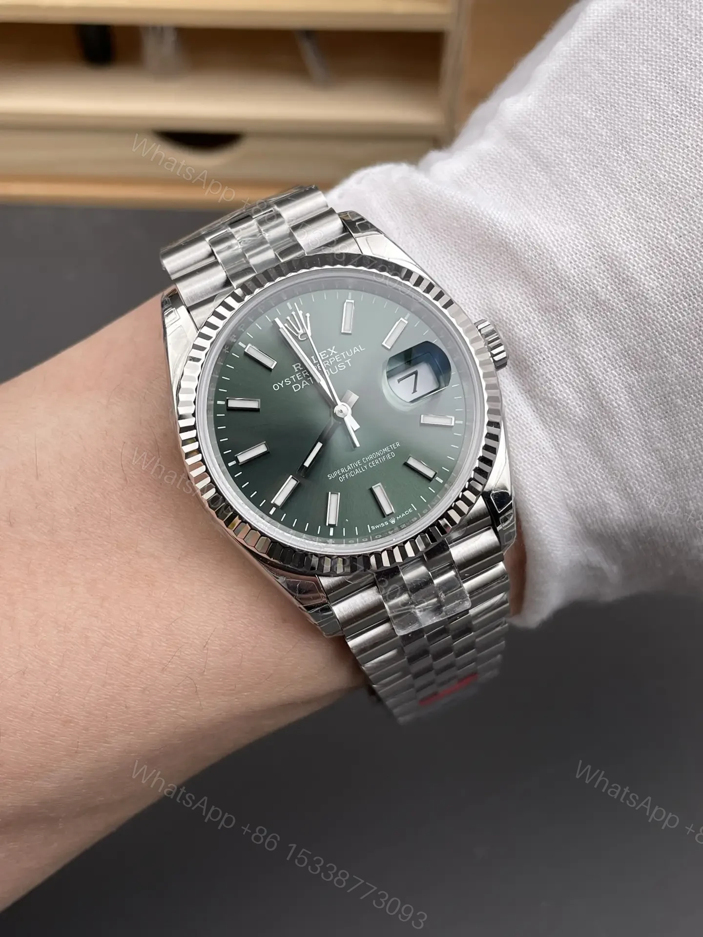 View 9 of Rolex Datejust 36 Green Ombré Dial Jubilee Bracelet Ultimate 36MM 126234-0059