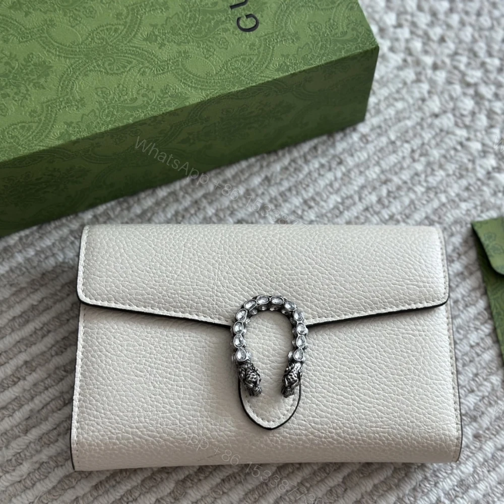 View 2 of Gucci Dionysus Mini Chain Wallet White 20Cm 401231 CAOGM 9174