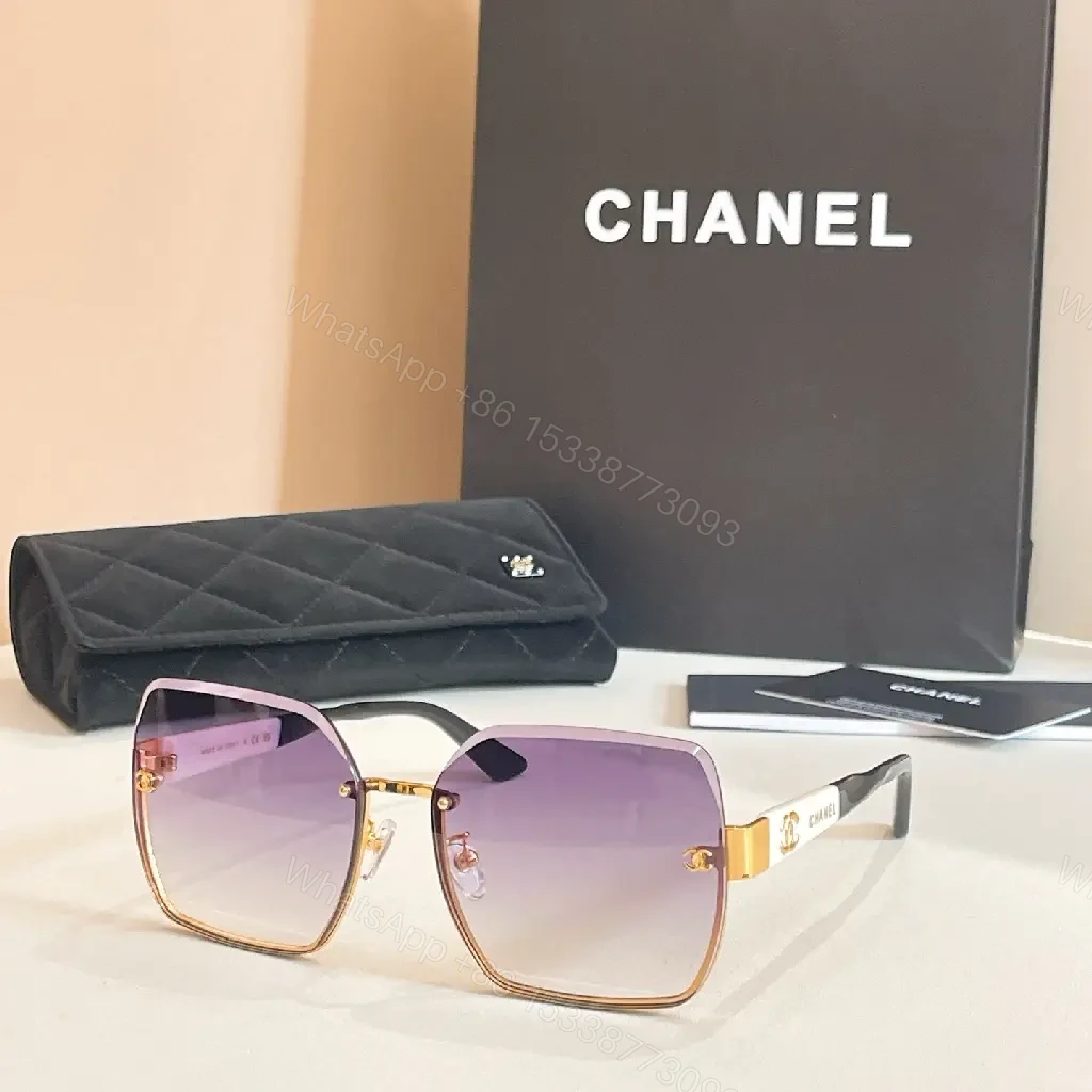 View 4 of Square-Frame Shine Sunglasses: Gold-Tone, Gradient Lenses, Luxe Style