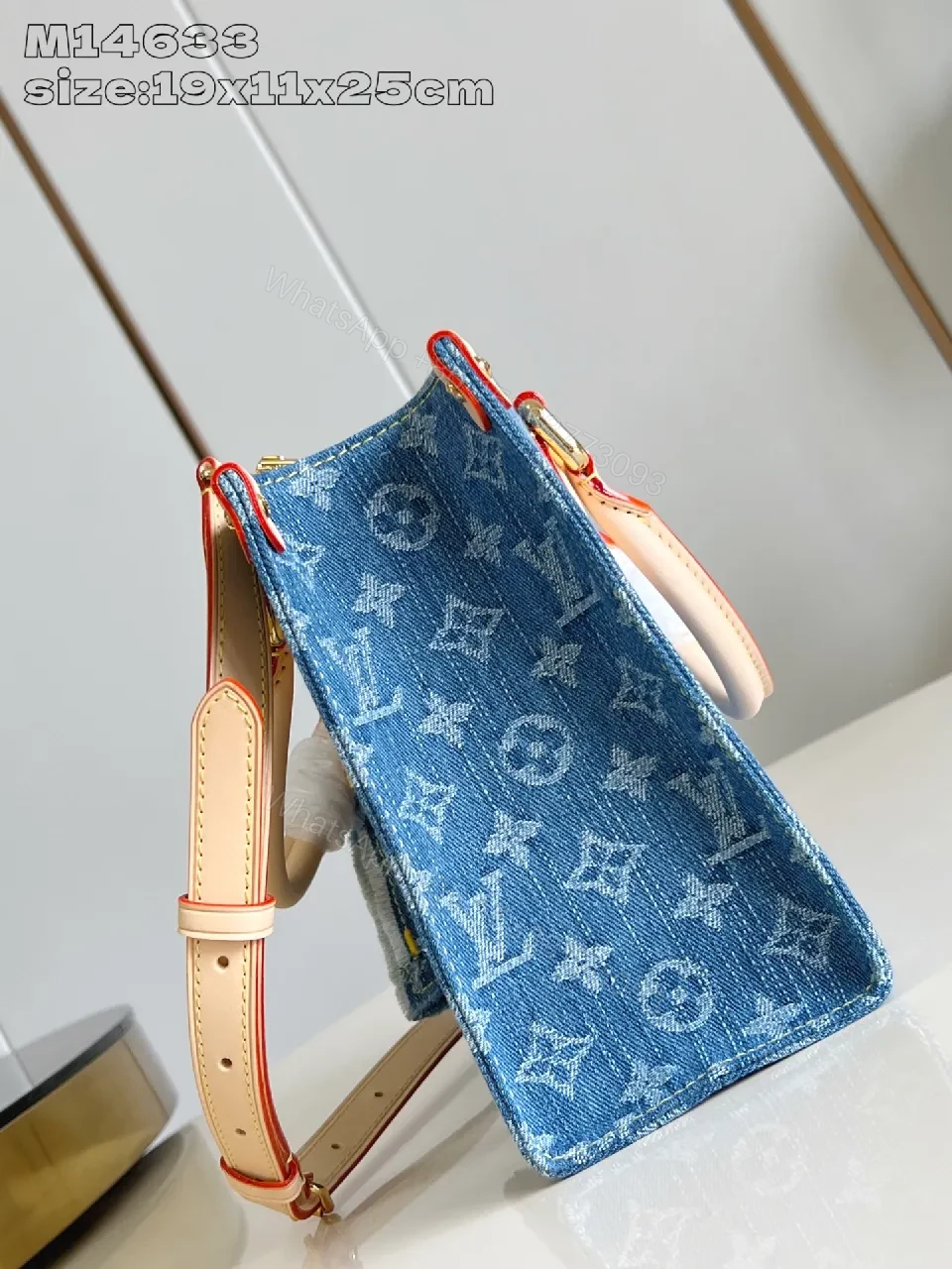 View 5 of Denim Monogram Satchel: Luxe Day-to-Night Handbag