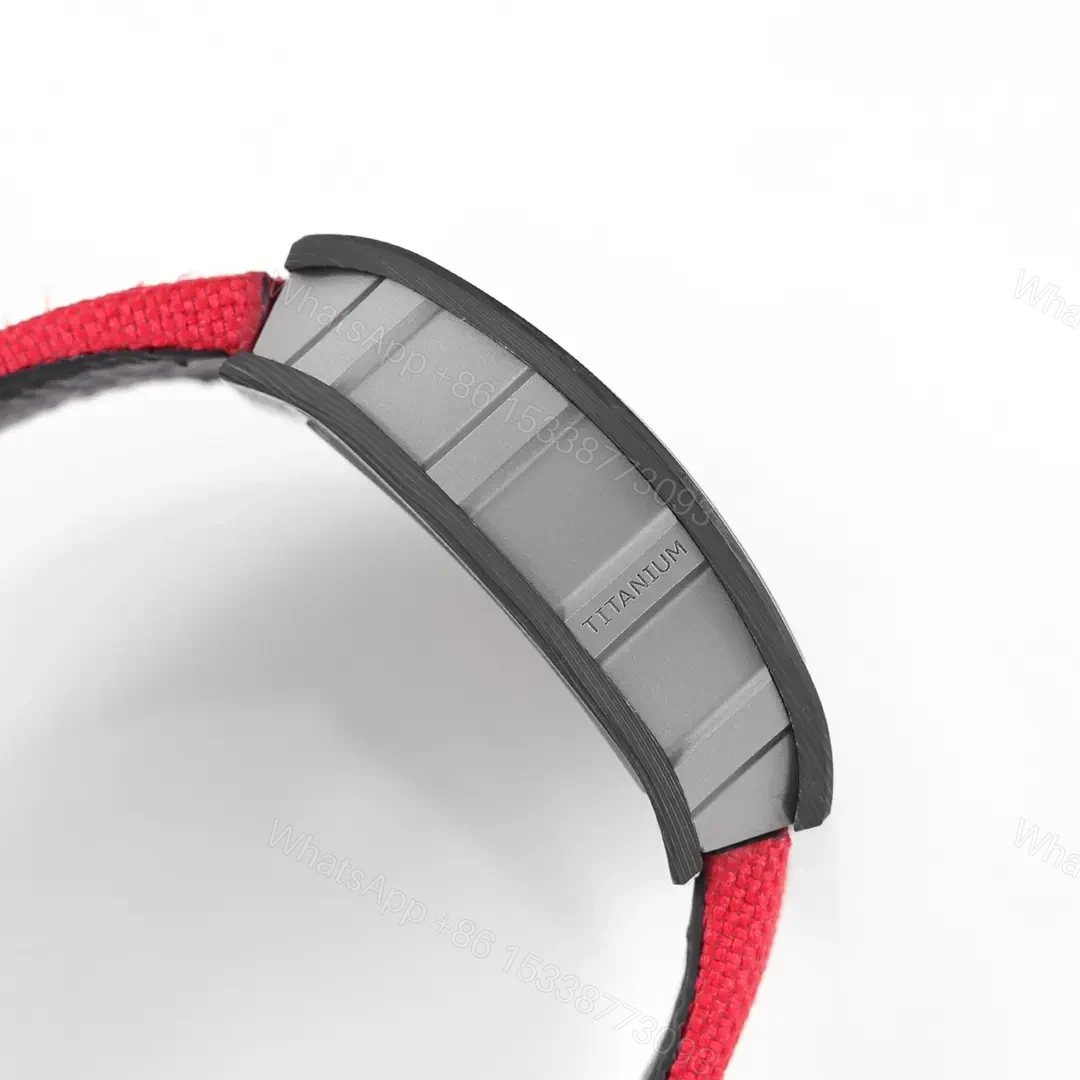 View 2 of RM Factory KU+ Carbon Fiber Watch, Red Strap, V5