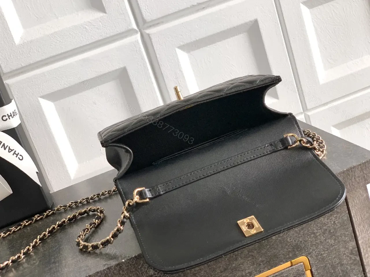View 8 of Quilted Mini Bag: Gold-Tone Hardware, Elegant Chic Signature