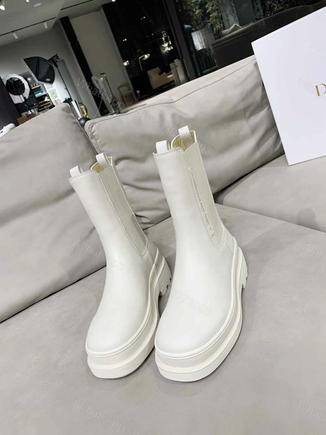 View 3 of DIOR TRIAL ANKLE BOOTS LEATHER WHITE