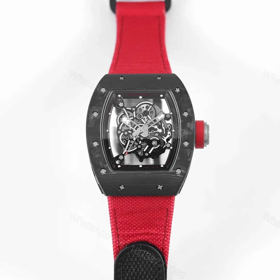 View 9 of RM Factory KU+ Carbon Fiber Watch, Red Strap, V5
