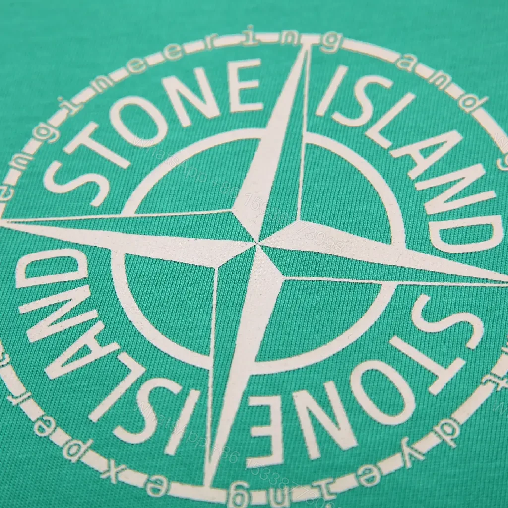 View 2 of Green Stone Island Crest Tee: Premium Cotton, Relaxed Fit