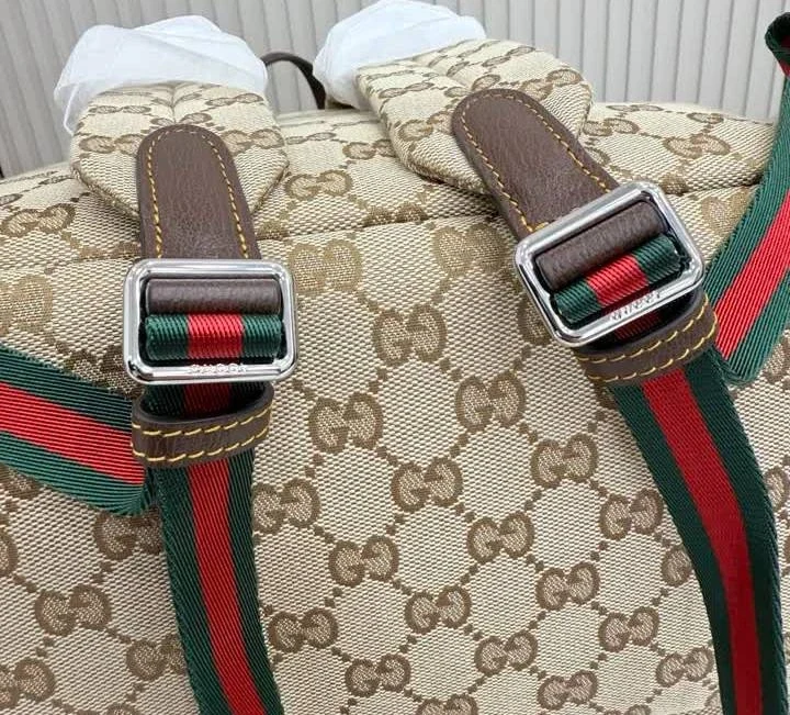 View 4 of Gucci Tag Sand and Dark Brown Backpack