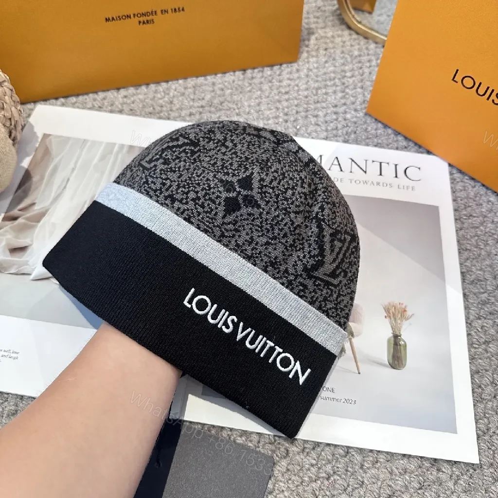View 3 of Monochrome Knit Beanie with Signature Logo