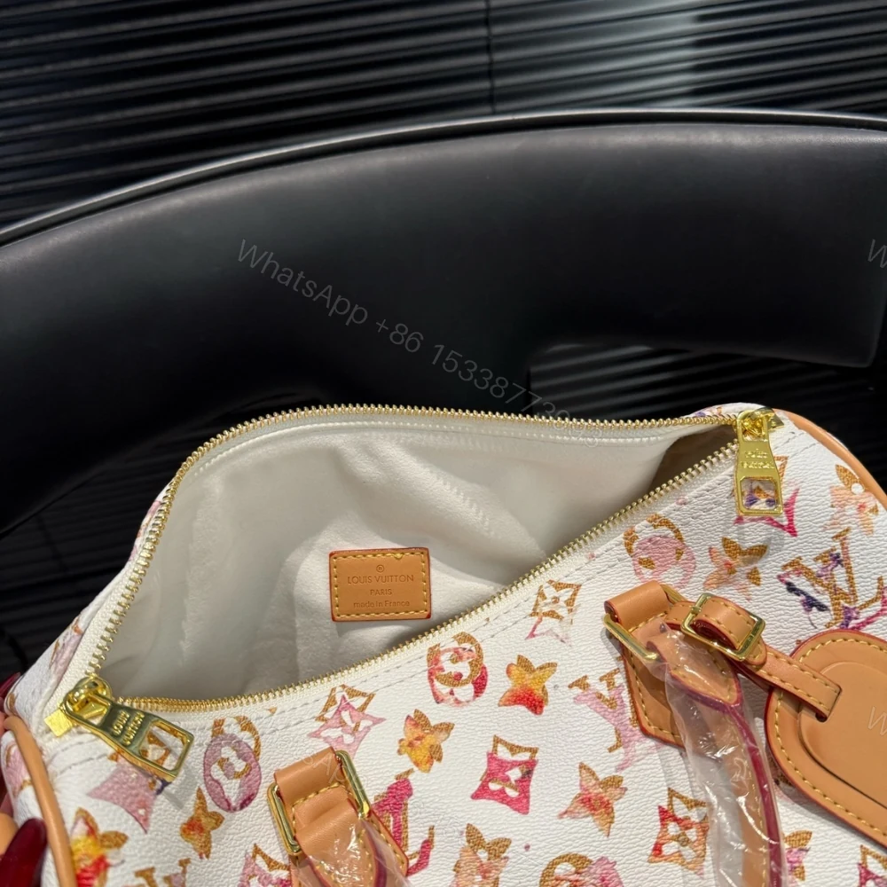 View 9 of Louis Vuitton Aquarelle Watercolor Speedy 35 White 30Cm
