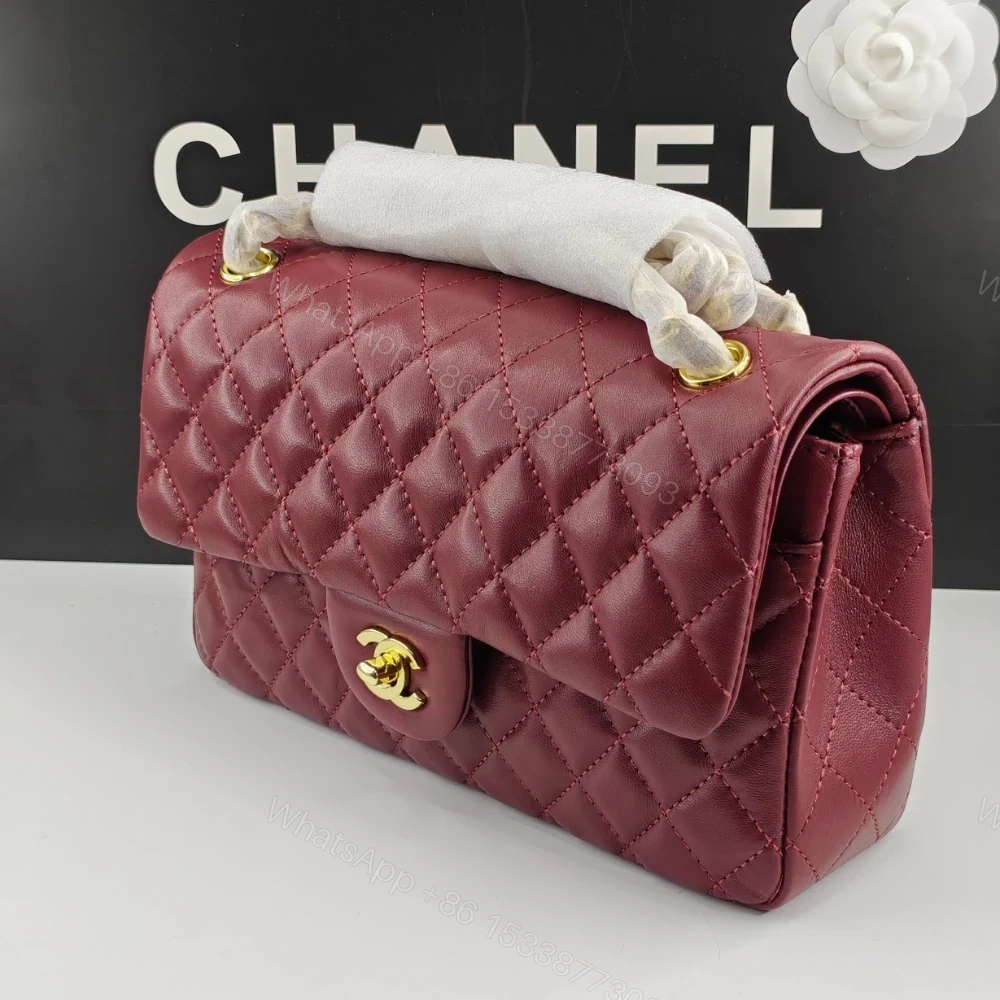 View 2 of Chanel Classic 11.12 Handbag Gold Tone Metal Burgundy 25Cm A01112 Y04059 NZV44