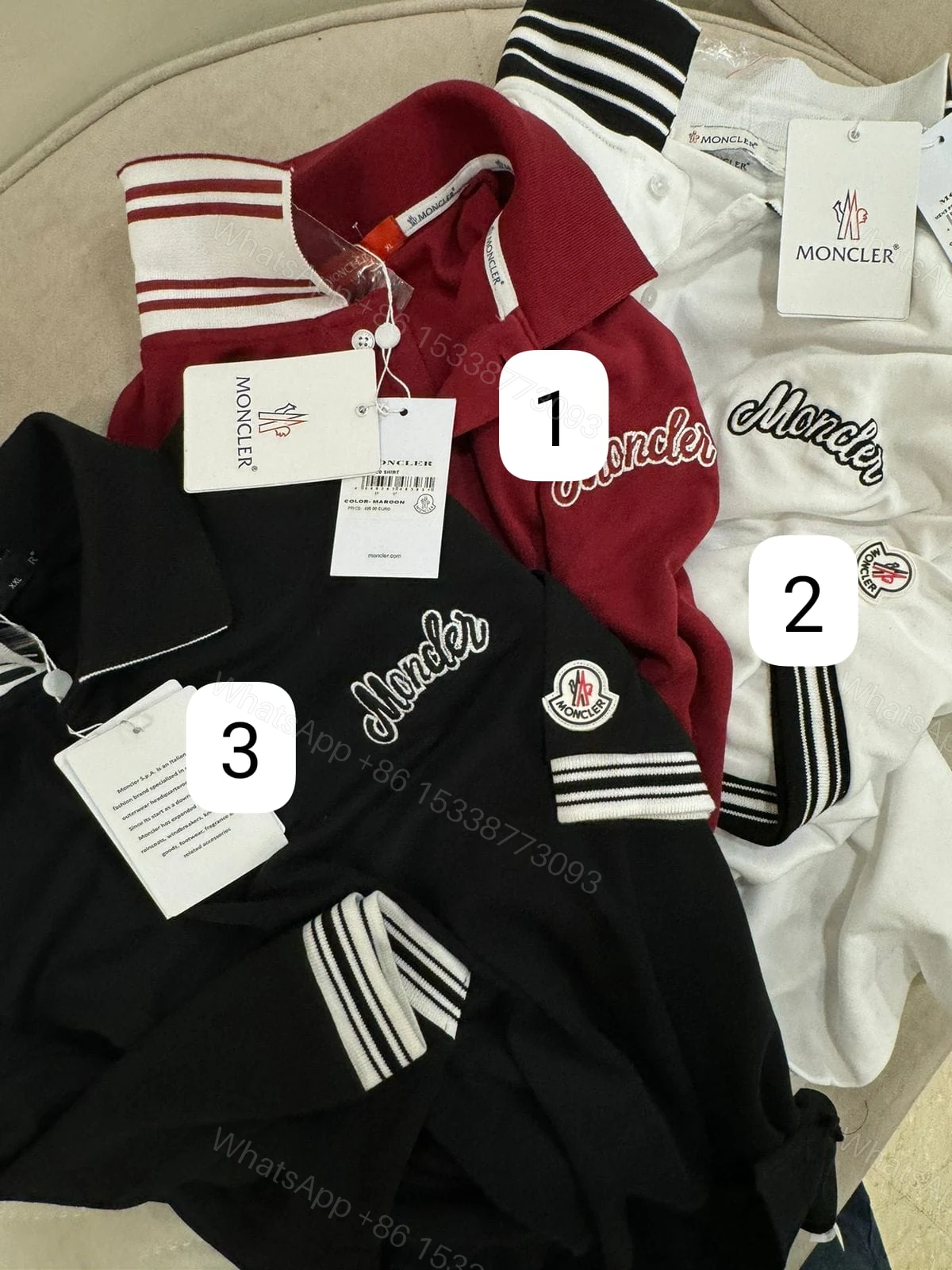 View 2 of FIRST COPY MONCLER LUXURY STYLE SUMMER LOOK POLO T-SHIRT