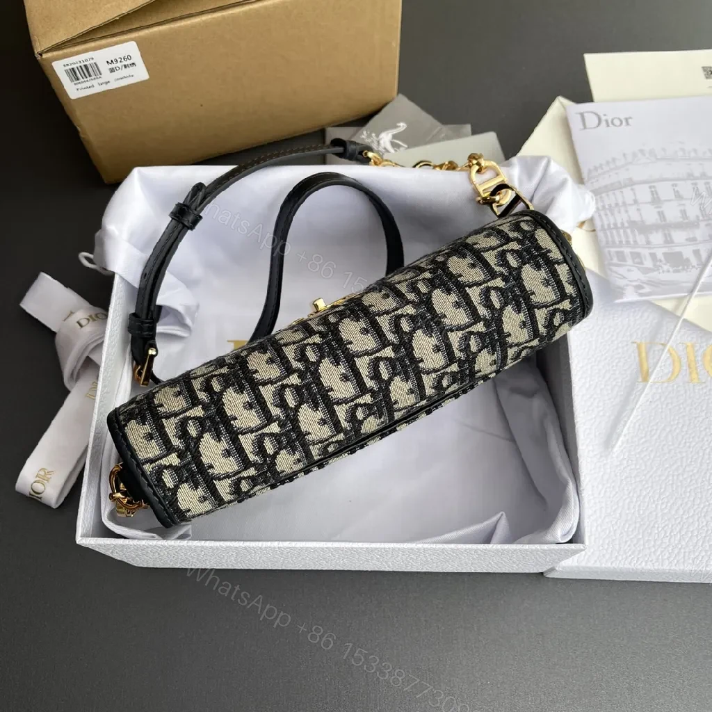 View 7 of Patterned Monogram Micro Bag with Gold Chain, Luxe Compact Accessory