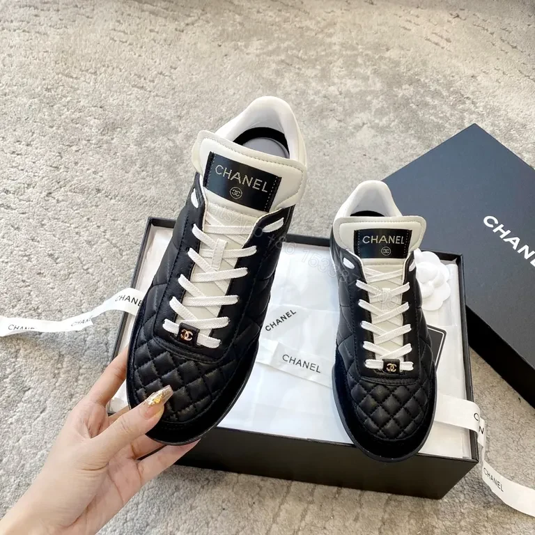 View 5 of Chanel-Inspired Quilted High-Top Sneakers: Luxe Comfort