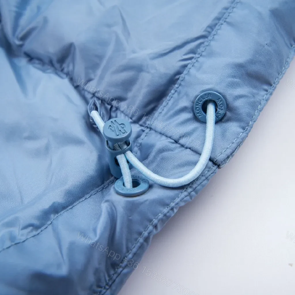 View 2 of Sky Blue Lightweight Puffer Jacket with Premium Patch, Unisex Style