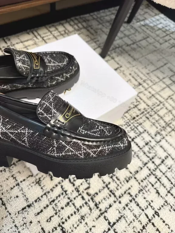 View 9 of Textured Luxe Loafers - Dior Detailing - All-Day Comfort Shoes