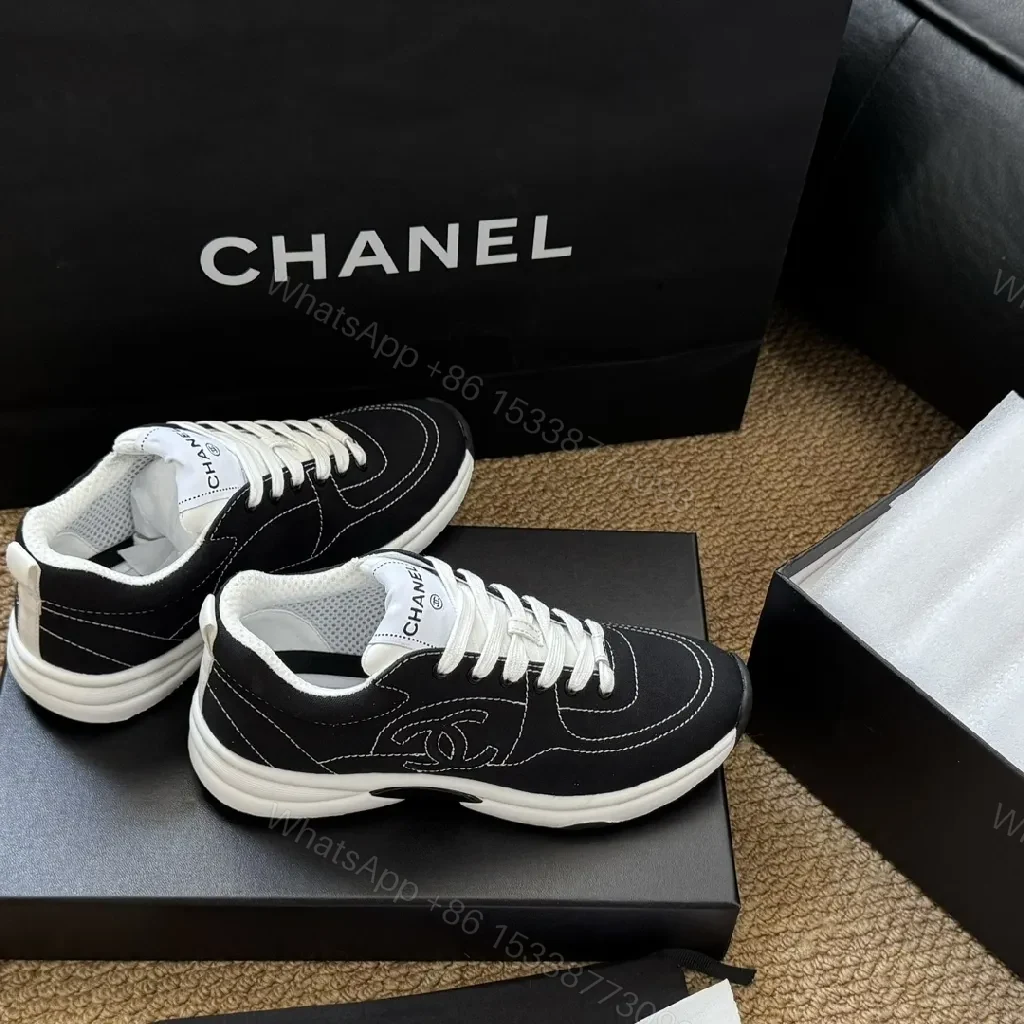 View 2 of Black & White Luxe Sneaker: Couture-Inspired Comfort
