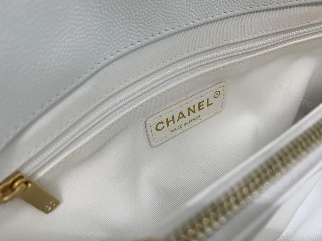 View 5 of Chic White Quilted Bag with Gold Chain | Luxury Shoulder Bag