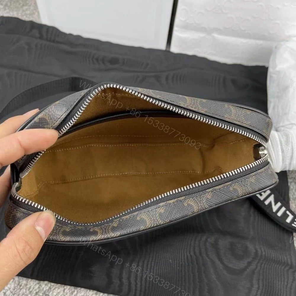 View 7 of CELINE MEDIUM MESSENGER BAG IN TRIOMPHE CANVAS BLACK 23CM 197202DND 38OS