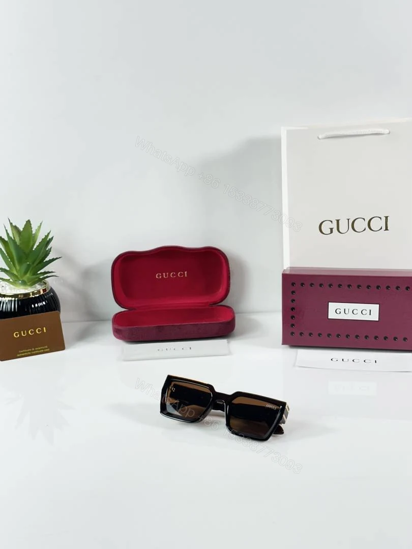 View 4 of First Copy Gucci 02 Gold Brown Sunglasses