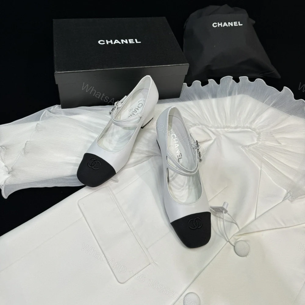 View 5 of 高仿Chanel*24S系列G45696A小羊皮瑪麗珍鞋白色6CM免檢版