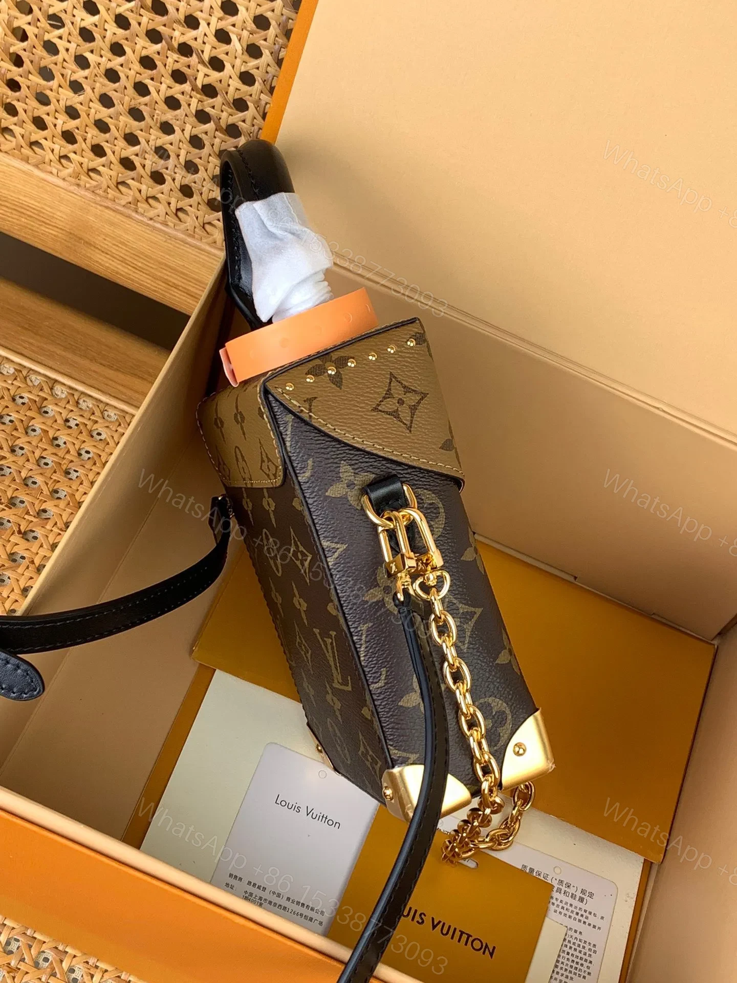 View 3 of Louis Vuitton LV Camera Box Monogram Like Auth Handbags 12.5×17.6x6cm