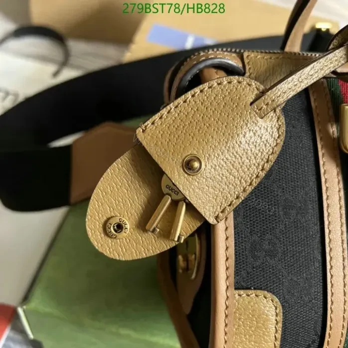 View 6 of Gucci BAULETTO Replica Black Handbag HB8285 – Classic GG Canvas