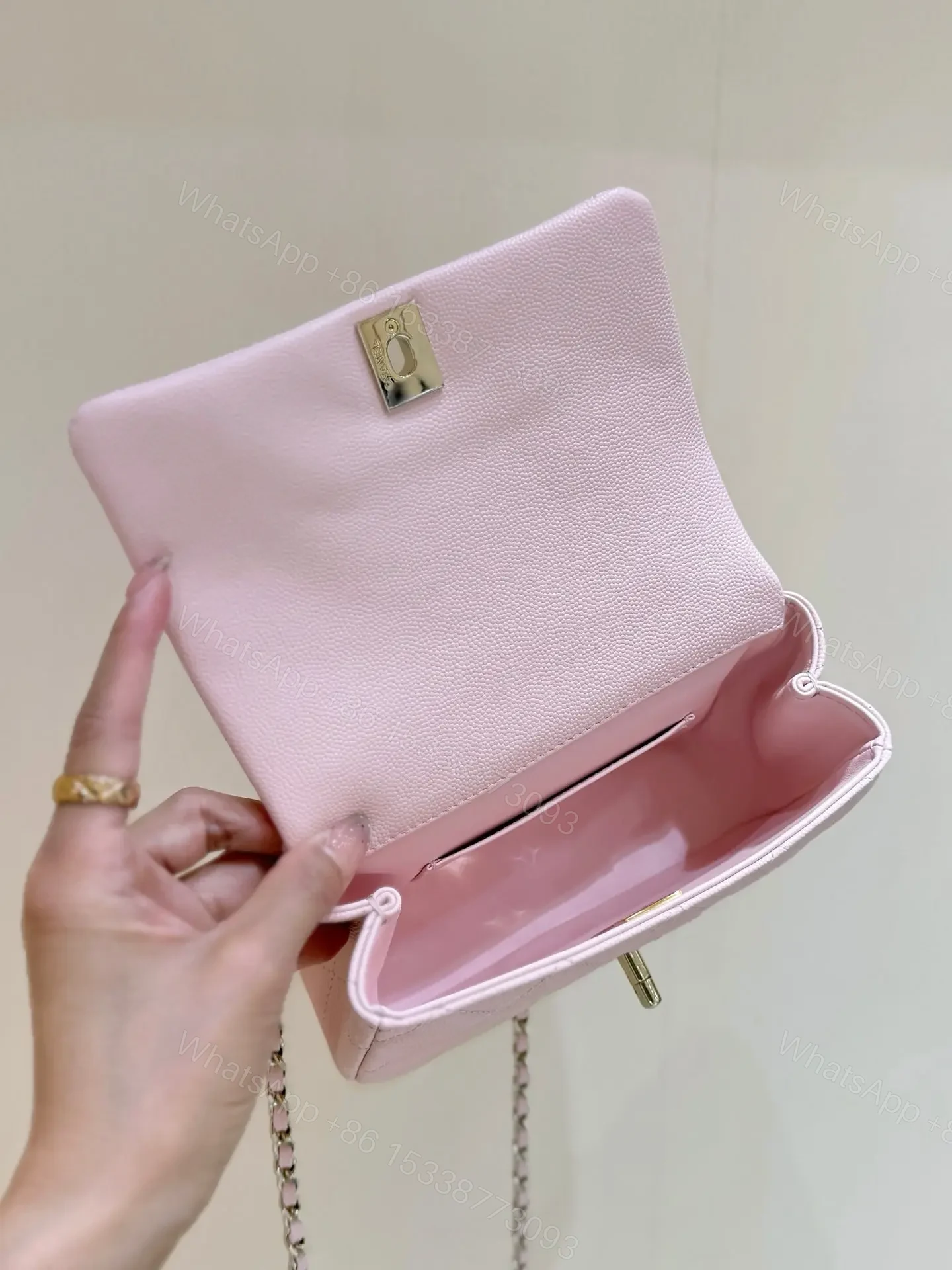 View 5 of CHANEL 25S COCO CRUSH HANDLE 18 IN PINK GOLD HARDWARE