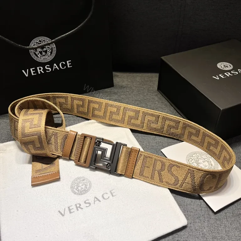 View 6 of Textured Logo Tape Belt: Premium Camel Strap with Modern Buckle