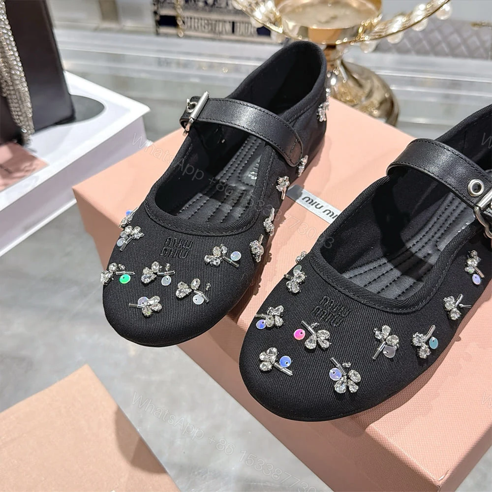 View 7 of MIUMIU Embroidered drill ballerinas 485136