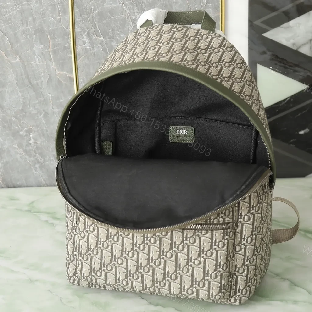 View 9 of Olive Monogram Backpack: Premium Canvas, Compact Design, All-Day Comfort